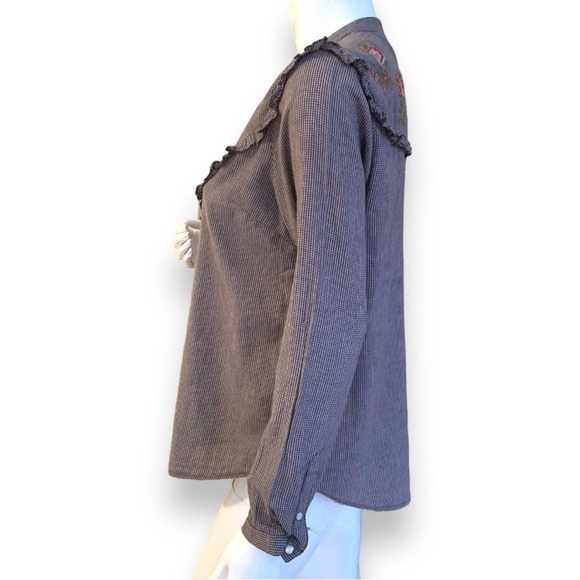 LUCKY BRAND WESTERN COWGIRL COTTON EMBROIDERED SHIRT. WOMEN’S SIZE MEDIUM - Picture 4 of 9